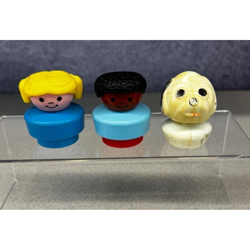 Vintage Fisher Price Little People Chunky Figures Dog Girl Boy 1990